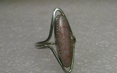 Vintage Sterling Silver Ring, Beau Southwestern Oblong