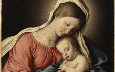 Virgin with Child, Giovanni Battista Salvi Sassoferrato (Sassoferrato, 1609 - Roma, 1685) Studio of