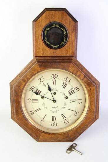 W. Haid West German Wall Hung Pendulum Clock with Key