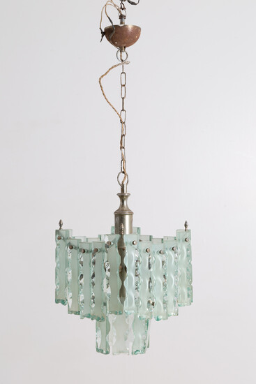 ZEROQUATTRO. Glass and metal chandelier. 60s