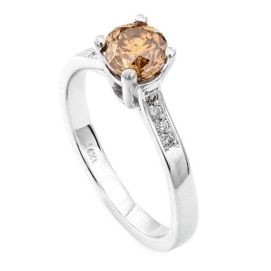 1.07 tcw Diamond Ring - 14 kt. White gold - Ring - 1.01 ct Diamond - 0.06 ct Diamonds - No Reserve Price