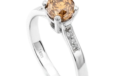 1.07 tcw Diamond Ring - 14 kt. White gold - Ring - 1.01 ct Diamond - 0.06 ct Diamonds - No Reserve Price