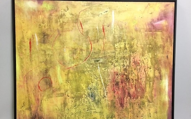 Barbaro Reyes Mesa (Cuban, 20th/21st Century) Abstract. Signed "Pango" l.l. Oil on canvas, 35 1/4 x 39 in., framed.