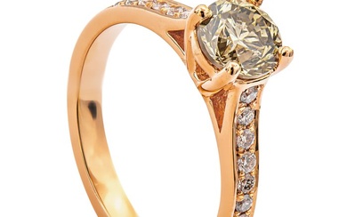 1.22 tcw Diamond Ring - 14 kt. Pink gold - Ring - 1.06 ct Diamond - 0.16 ct Diamonds - No Reserve Price