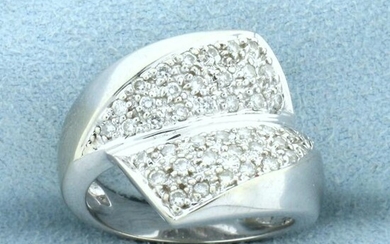1/2ct TW Diamond Bypass Style Ring in 14k White Gold