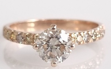 14 kt. Pink gold - Ring - 1.37 ct Diamond