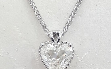 14 kt. White gold - Necklace with pendant - 1.00 ct Diamond