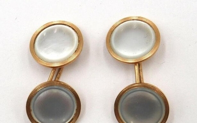 14Kt Yellow Gold & Mother of Pearl Cufflinks