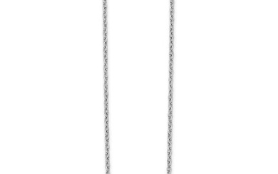 14k White Gold .096ct Diamond Bar Necklace