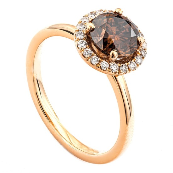 1.75 tcw SI1 Diamond Ring - 14 kt. Pink gold - Ring - 1.58 ct Diamond - 0.17 ct Diamonds