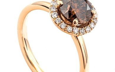 1.75 tcw SI1 Diamond Ring - 14 kt. Pink gold - Ring - 1.58 ct Diamond - 0.17 ct Diamonds