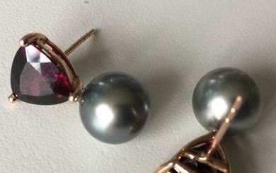 18 kt. Tahitian pearls - Earrings