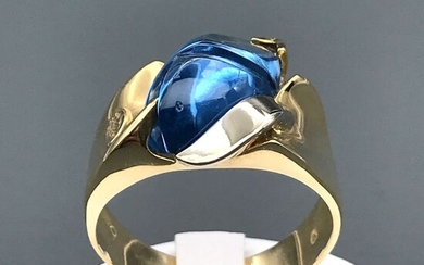 18 kt. White gold, Yellow gold - Ring - 3.00 ct Topaz