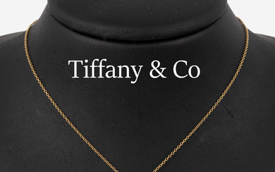 18 kt gold TIFFANY & CO diamond-pendant with chain ,...