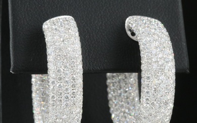 18K 8.59 CTW Diamond Inside-Out Hoop Earrings