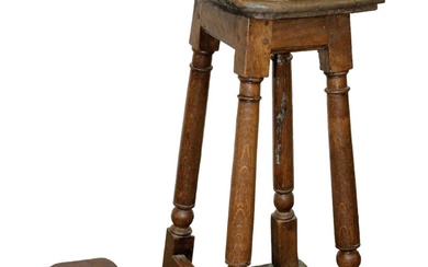 18th c French cantor's stool in oak