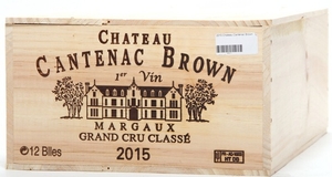 1905/3195: 12 bts. Château Cantenac Brown, Cantenac - Margaux. 3. Cru Classé 2015 A (hf/in). Owc.