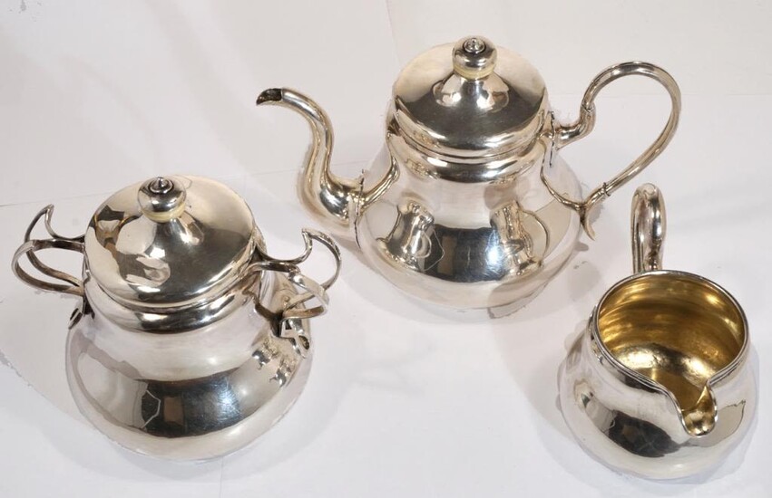 19C Imperial Russian Silver Tea Set Gubkin