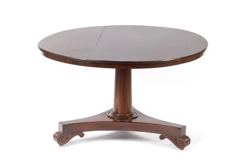 19TH C ROSEWOOD TILT TOP TABLE