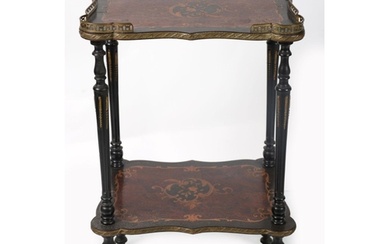 19TH-CENTURY AMBOYNA & MARQUETRY TABLE