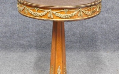 19th C. French Mahogany and Ormolu Pedestal Table