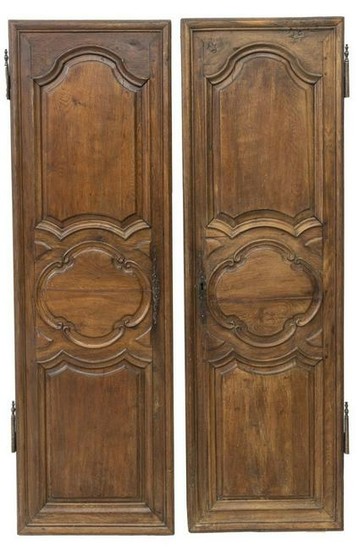 (2) FRENCH PROVINCIAL ARCHITECTURAL OAK DOORS