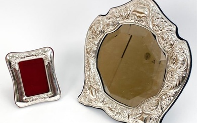 (2) STERLING SILVER FRAMED MIRRORS