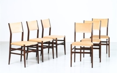 GIO' PONTI Six chairs mod. Superleggera.