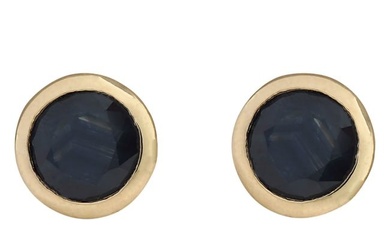 3.21 Carat Natural Sapphire 18K Yellow Gold Earrings