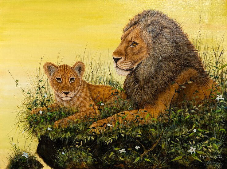 Lynn Chase, Lions, oil on canvas