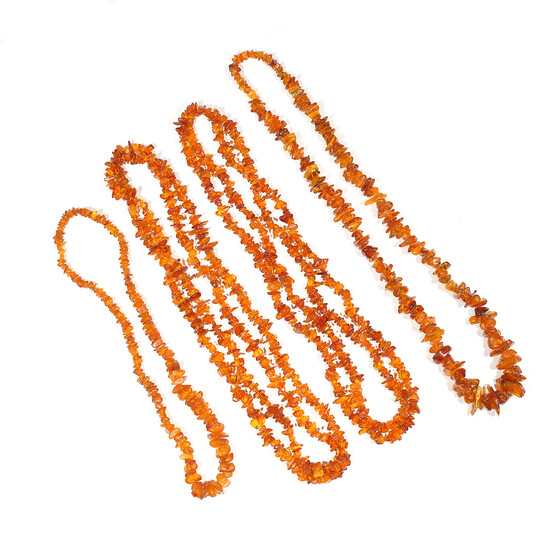 (4pc) NATURAL AMBER NECKLACES