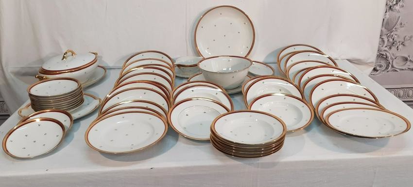 54 PC. FRENCH LIMOGES PARTIAL DINNER SERVICE