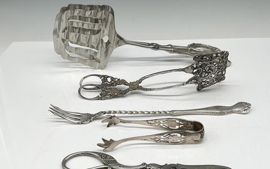 5pc Vintage Sterling Silver and Stainless Serving Utensils