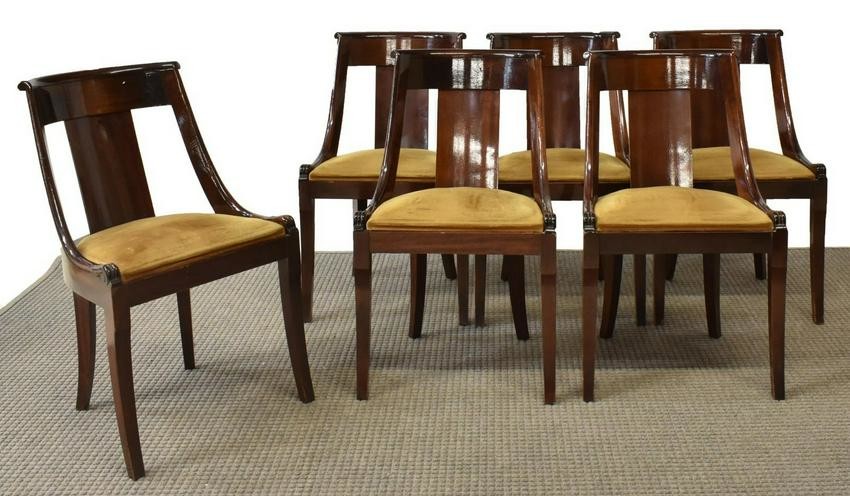 (6) FRENCH MAHOGANY DINING CHAIRS