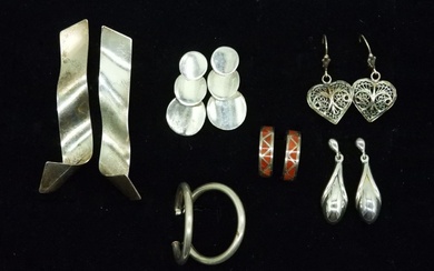 (6) Pair of Vintage Sterling Silver Earrings