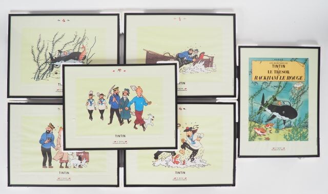6 SUPERBES Cadres "Rackham LE ROUGE" 1996 Official Moulinsart Limited print A3 Tintin Poster Herge...