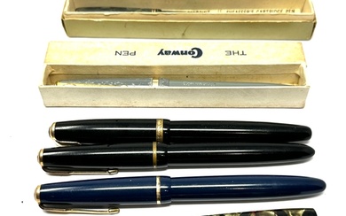 6 vintage 14ct gold nib fountain pens includes parker conway...