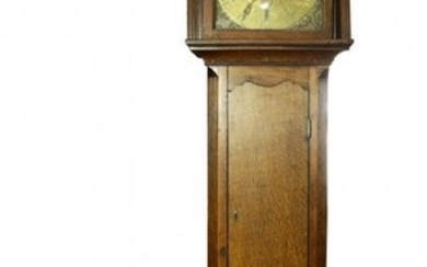 A George III oak tall case clock circa 1780