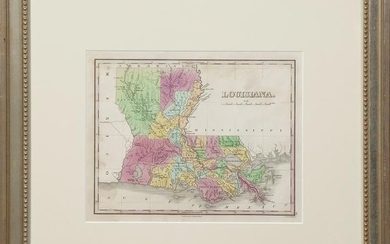 A. Finley," Map of Louisiana," 19th c., hand-colored