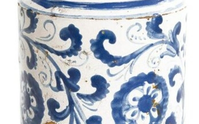Caltagirone majolica, 18th century. Cylindrical. H cm