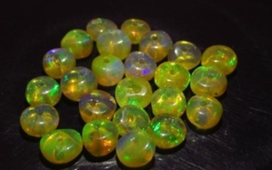 5.50 Ct Genuine 24 Ethiopian Drilled Round Opal Beads