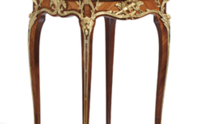 A FRENCH ORMOLU-MOUNTED TULIPWOOD AND BOIS SATINÉ OCCASIONAL TABLE, OF LOUIS XV STYLE, LATE 19TH/EARLY 20TH CENTURY