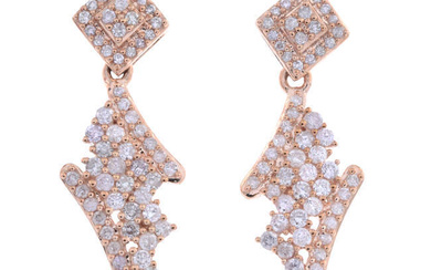 9ct gold diamond drop earrings