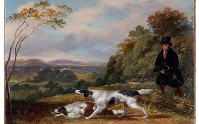 A 19TH CEN. HUNTING SCENE OIL PAINTING BY HENRY THOMAS ALKEN