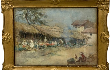 A 19TH CENTURY WATERCOLOUR PAINTING ON PAPER TITLED 'IN...