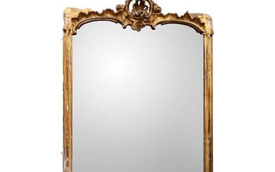 A 19th century carved giltwood overmantel mirror.