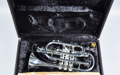 A 20th Century Nickel Plated Cornet, manufactured by Boosey &...