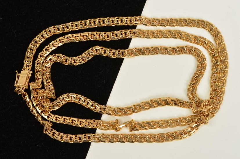 A CHAIN, the fancy curb link chain with a push piece clasp, ...