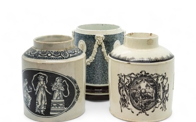 A CREAMWARE TEA CADDY Late 18th century, a pearlware example...