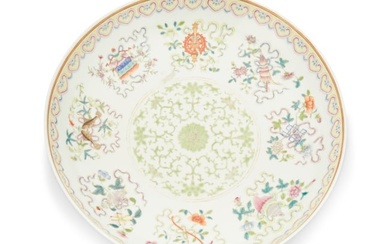 A Chinese Famille Rose Bajixiang porcelain platter
